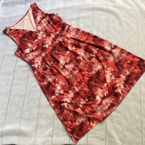 Eddie Bauer tie dye pattern coral sleeveless dress. - Picture 6 of 12